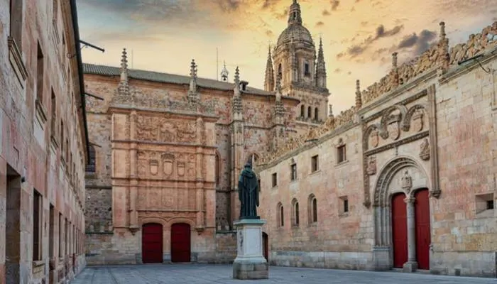 Ornate sandstone architecture of the University of Salamanca